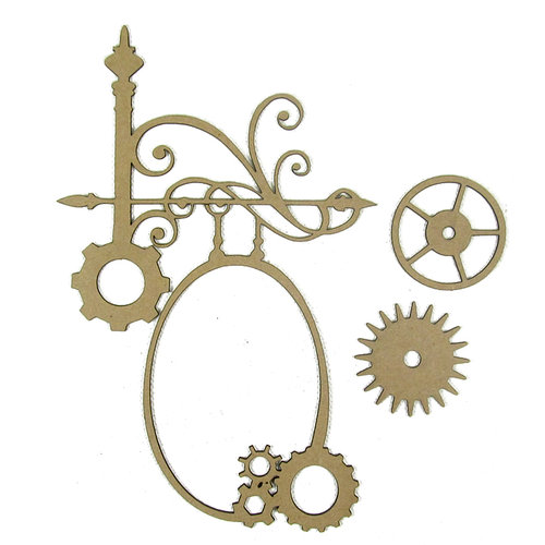 Grapevine Designs and Studio - Chipboard Shapes - Steampunk Flourish Frame