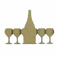 Grapevine Designs and Studio - Chipboard Shapes - Wine and Glasses