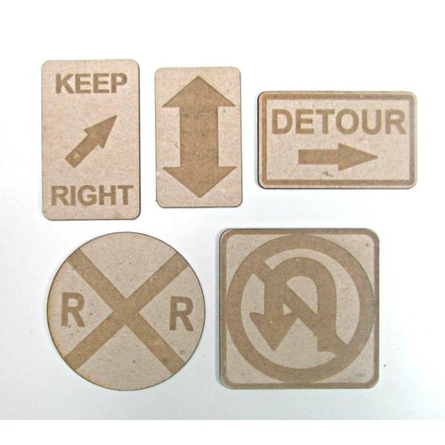 Grapevine Designs and Studio - Chipboard Shapes - Road Signs