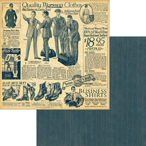 Graphic 45 - A Proper Gentleman Collection - 12 x 12 Double Sided Paper - Dressed to the Nines