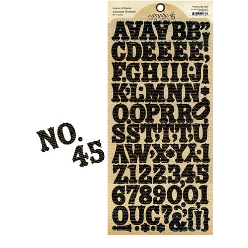 Graphic 45 - Staples Collection - Cardstock Stickers - Alphabet