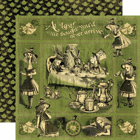 Graphic 45 - HalloweÂ’en in Wonderland Collection - 12 x 12 Double Sided Paper - AliceÂ’s Tea Party