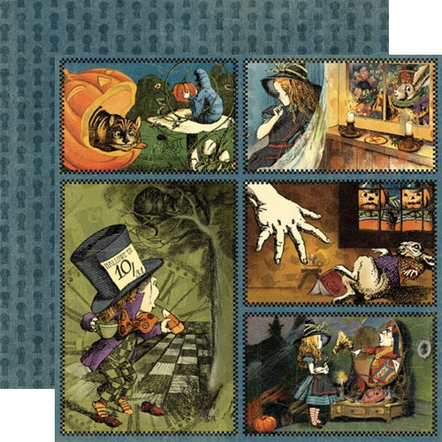 Graphic 45 - Halloween in Wonderland Collection - 12 x 12 Double Sided Paper - Through the Looking Glass