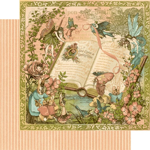 Graphic 45 - Once Upon a Springtime Collection - 12 x 12 Double Sided Paper - Once Upon a Springtime