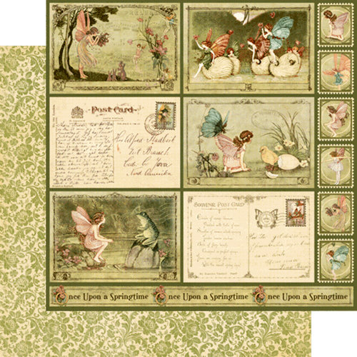 Graphic 45 - Once Upon a Springtime Collection - 12 x 12 Double Sided Paper - Woodland Fantasy
