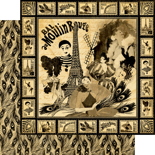 Graphic 45 - Curtain Call Collection - 12 x 12 Double Sided Paper - Moulin Rouge