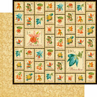 Graphic 45 - Tropical Travelogue Collection - 12 x 12 Double Sided Paper - Paradise Postage