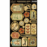 Graphic 45 - Olde Curiosity Shoppe Collection - Die Cut Chipboard Pieces - Tags One