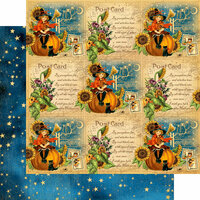 Graphic 45 - Happy Haunting Collection - Halloween - 12 x 12 Double Sided Paper - Jolly Jack-O-Lantern