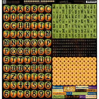 Graphic 45 - Happy Haunting Collection - Halloween - 12 x 12 Cardstock Stickers - Alphabet