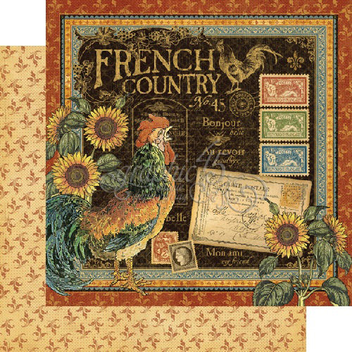 Graphic 45 - French Country Collection - 12 x 12 Double Sided Paper - French Country