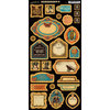 Graphic 45 - Steampunk Spells Collection - Chipboard Tags - Two