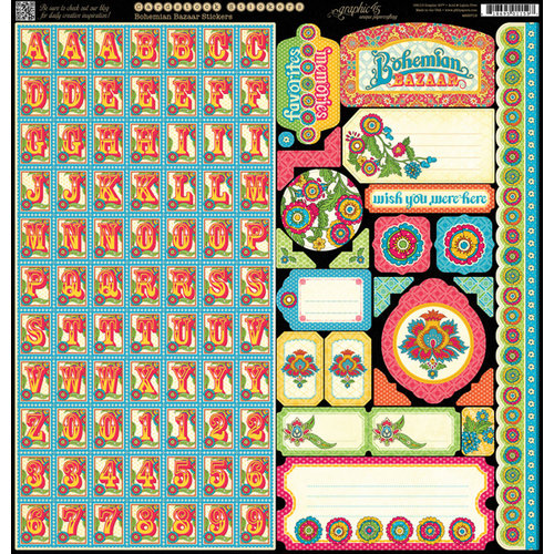 Graphic 45 - Bohemian Bazaar Collection - 12 x 12 Cardstock Stickers