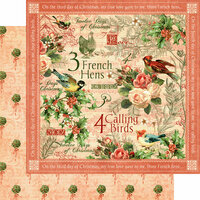 Graphic 45 - Twelve Days of Christmas Collection - 12 x 12 Double Sided Paper - Calling Birds