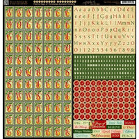 Graphic 45 - Twelve Days of Christmas Collection - 12 x 12 Cardstock Stickers - Alphabet