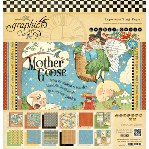 Graphic 45 - Mother Goose Collection - 12 x 12 Paper Pad