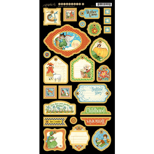 Graphic 45 - Mother Goose Collection - Die Cut Chipboard Tags - Two