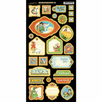 Graphic 45 - Mother Goose Collection - Die Cut Chipboard Tags - Two