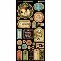 Graphic 45 - Typography Collection - Die Cut Chipboard Tags