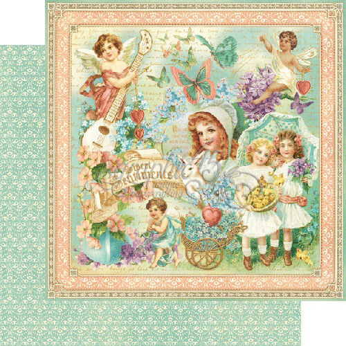 Graphic 45 - Sweet Sentiments Collection - 12 x 12 Double Sided Paper - Sweet Sentiments