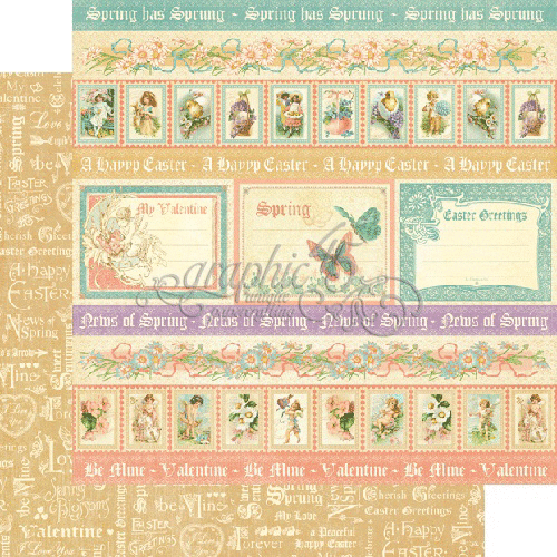Graphic 45 - Sweet Sentiments Collection - 12 x 12 Double Sided Paper - Spring has Sprung