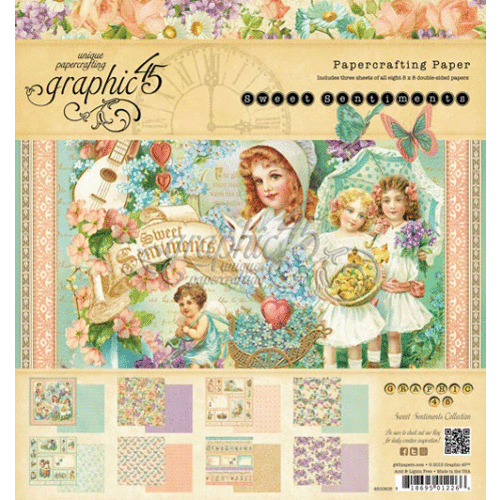 Graphic 45 - Sweet Sentiments Collection - 8 x 8 Paper Pad
