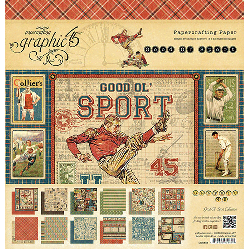 Graphic 45 - Good Ol Sport Collection - 12 x 12 Paper Pad