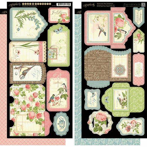Graphic 45 - Botanical Tea Collection - Cardstock Tags and Pockets