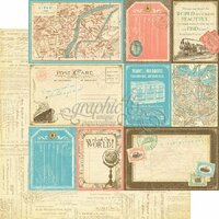 Graphic 45 - Come Away With Me Collection - 12 x 12 Double Sided Paper - Globetrotter