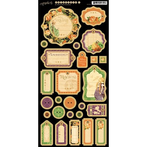 Graphic 45 - An Eerie Tale Collection - Halloween - Die Cut Chipboard Tags - Two