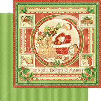 Graphic 45 - Twas the Night Before Christmas Collection - 12 x 12 Double Sided Paper - Twas the Night Before Christmas