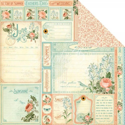 Graphic 45 - Time to Flourish Collection - 12 x 12 Double Sided Paper - June Cut Apart