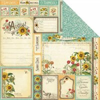 Graphic 45 - Time to Flourish Collection - 12 x 12 Double Sided Paper - August Cut Apart