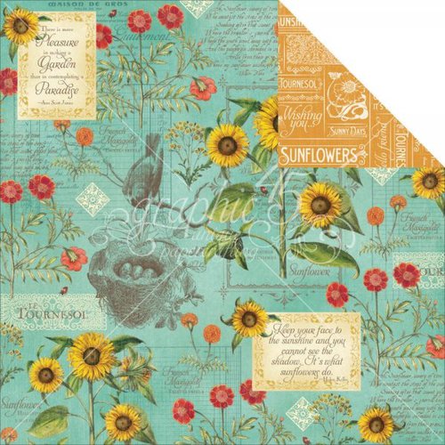 Graphic 45 - Time to Flourish Collection - 12 x 12 Double Sided Paper - August Flourish