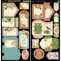 Graphic 45 - Time to Flourish Collection - Cardstock Tags and Pockets