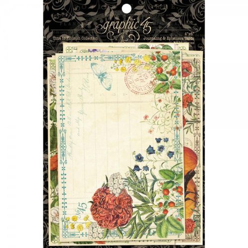 Graphic 45 - Time to Flourish Collection - 4 x 6 Journaling and Ephemera Cards