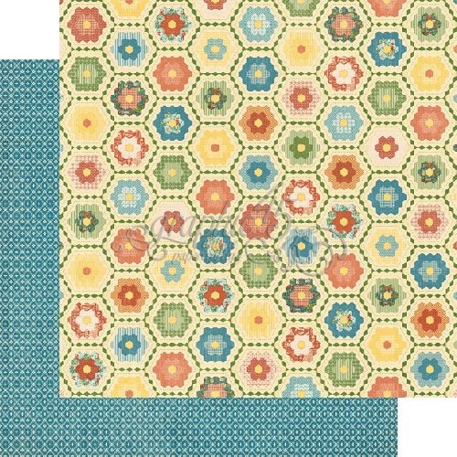 Graphic 45 - Home Sweet Home Collection - 12 x 12 Double Sided Paper - Granny's Quilt