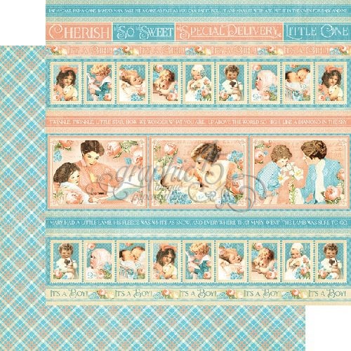 Graphic 45 - Precious Memories Collection - 12 x 12 Double Sided Paper - Cuddle Time