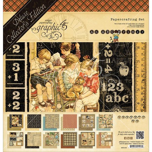 Graphic 45 - ABC Primer Collection - Deluxe Collector's Edition - 12 x 12 Papercrafting