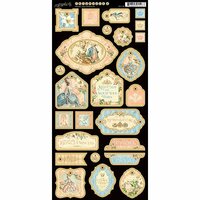 Graphic 45 - Gilded Lily Collection - Die Cut Chipboard Tags - Two