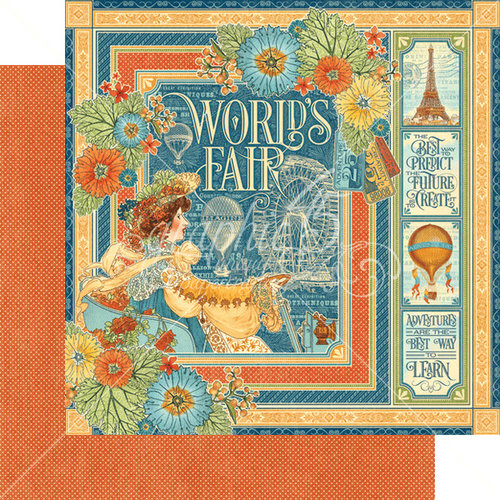 Graphic 45 - Worlds Fair Collection - 12 x 12 Double Sided Paper - Worlds Fair