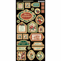 Graphic 45 - Christmas Carol Collection - Die Cut Chipboard Tags - One