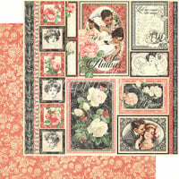 Graphic 45 - Mon Amour Collection - 12 x 12 Double Sided Paper - One and Only