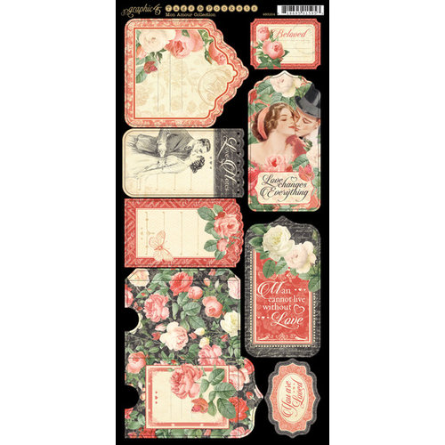 Graphic 45 - Mon Amour Collection - Cardstock Tags and Pockets