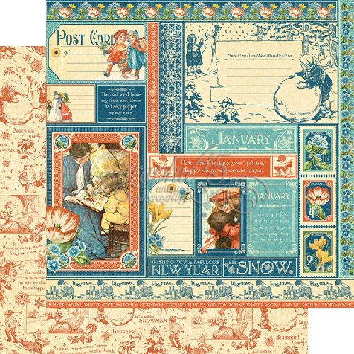 Graphic 45 - Childrens Hour Collection - 12 x 12 Double Sided Paper - January Collective