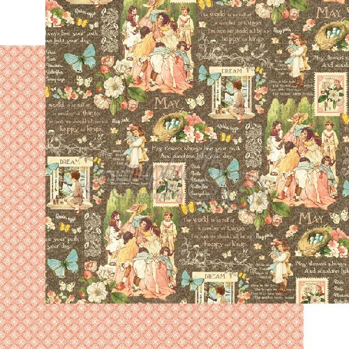 Graphic 45 - Childrens Hour Collection - 12 x 12 Double Sided Paper - May Montage