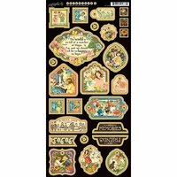 Graphic 45 - Childrens Hour Collection - Die Cut Chipboard Tags - Two