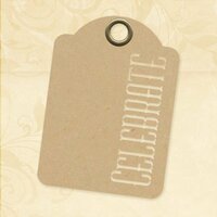 Graphic 45 - Staples Collection - Stencil-Cut Gift Tags - ATC - Celebrate - Kraft