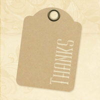 Graphic 45 - Staples Collection - Stencil-Cut Gift Tags - ATC - Thanks - Kraft