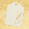 Graphic 45 - Staples Collection - Stencil-Cut Gift Tags - ATC - Thanks - Ivory